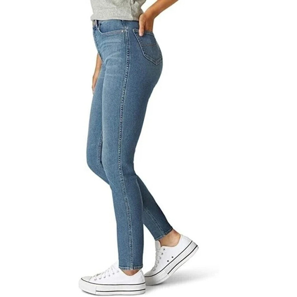 Lee Jeans Womens Blue Relaxed Fit Straight Leg Ankle Anchor Size 10 New - Picture 3 of 9